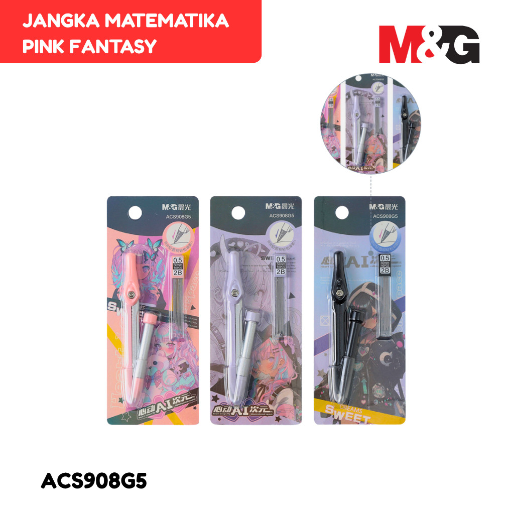 

Jangka M&G Compas Pink Fantasy Series Mekanik Pensil + Refil Pensil #ACS908G5