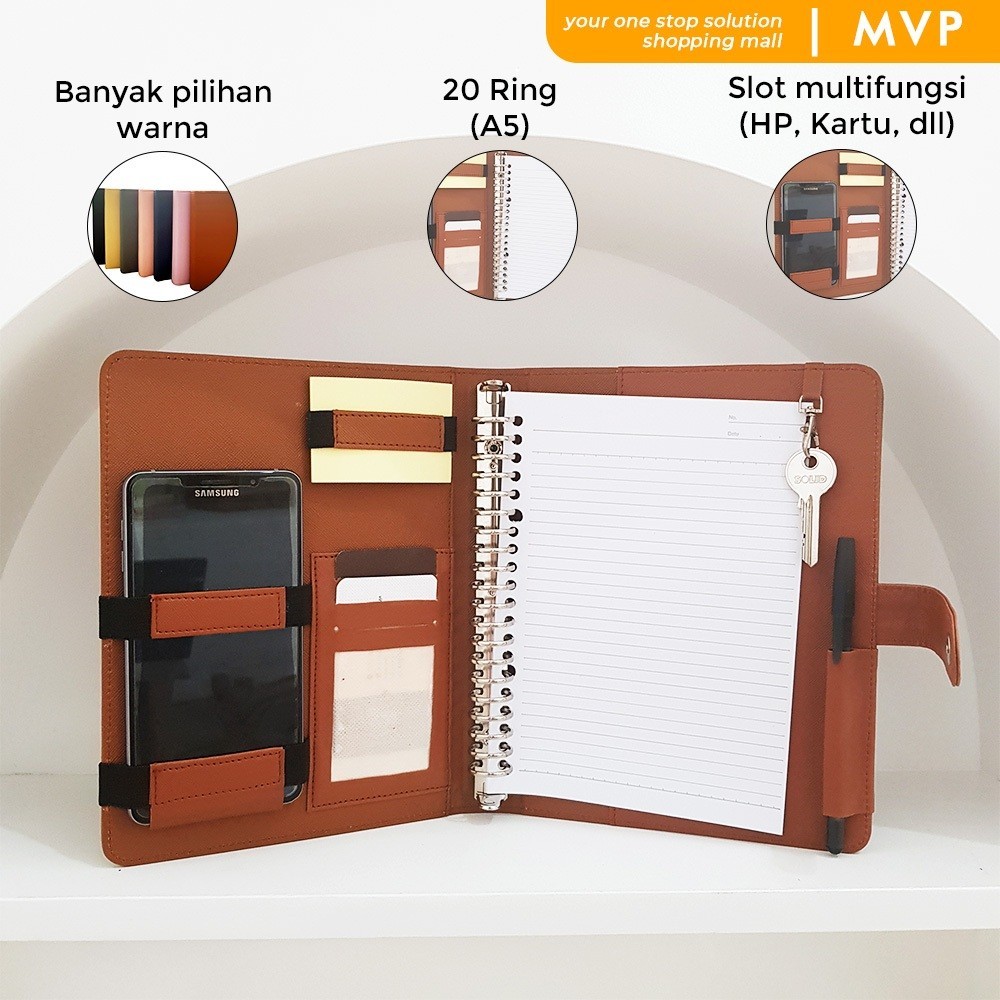

MVP Cover Binder Polos A5 20 Ring Antimainstream Agenda A5 Multifungsi 7 Warna Notebook
