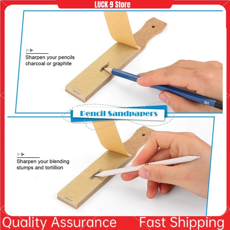 

22 PCS Sketch Drawing Tools, 16 Blending Stumps Set With 2 Sandpaper Pencil Sharpeners, 1 Pencil Extension Tool-AB52