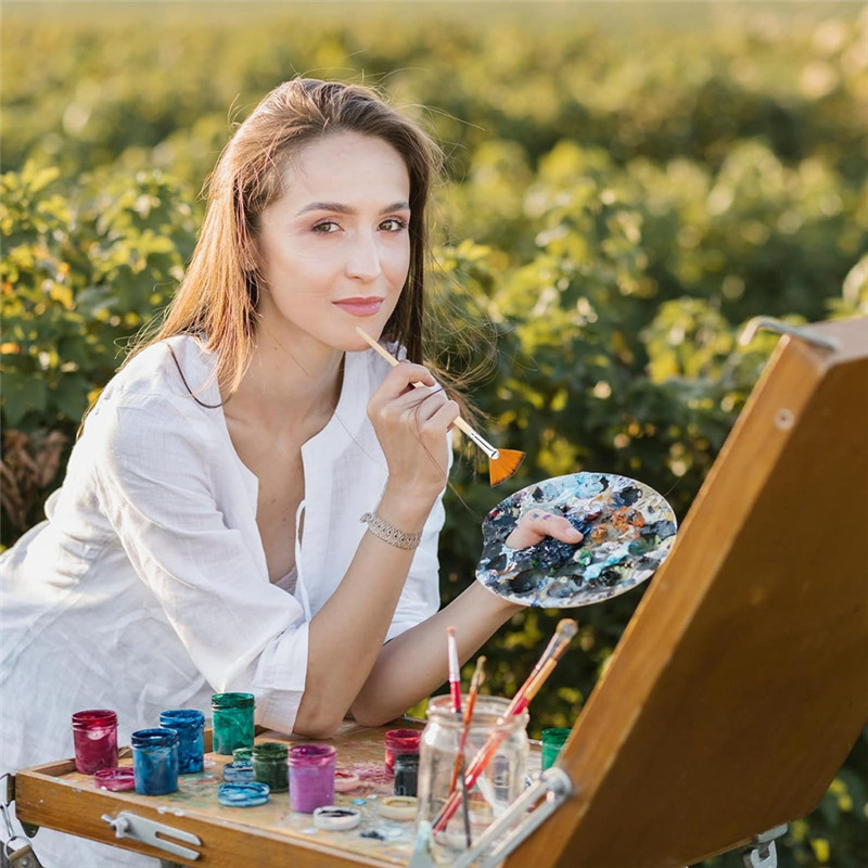 

AUAU-5 Pcs Fan Paint Brushes, Oil Acrylic Paint Brushes, Fan Brush For Painting, Nylon Hair Watercolor Fan Brushes