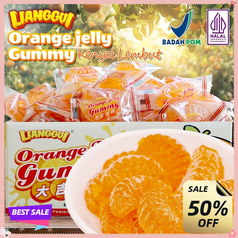 

[Pengiriman 24 jam] LIANGGUI HALAL 48pcs Lianggui Permen Jelly Jeruk HALAL Cemilan Anak Kenyal Manis Snack Viral untuk Sekolah Travel