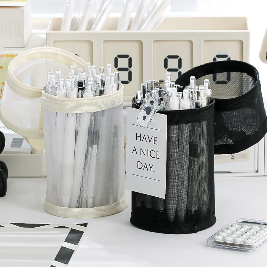 

Simple Pen Holder Type Student Pencil Case High-value Cylindrical Pencil Case Large-capacity Transparent Storage Stationery Box