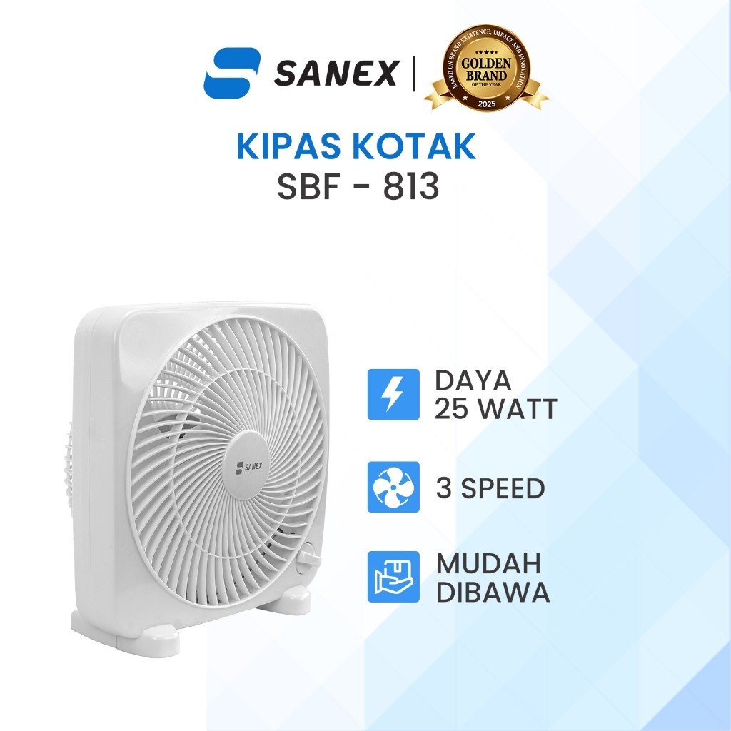 Sanex SBF-813 Kipas Angin Box Fan 8 Inch Kipas Kotak Angin Kencang