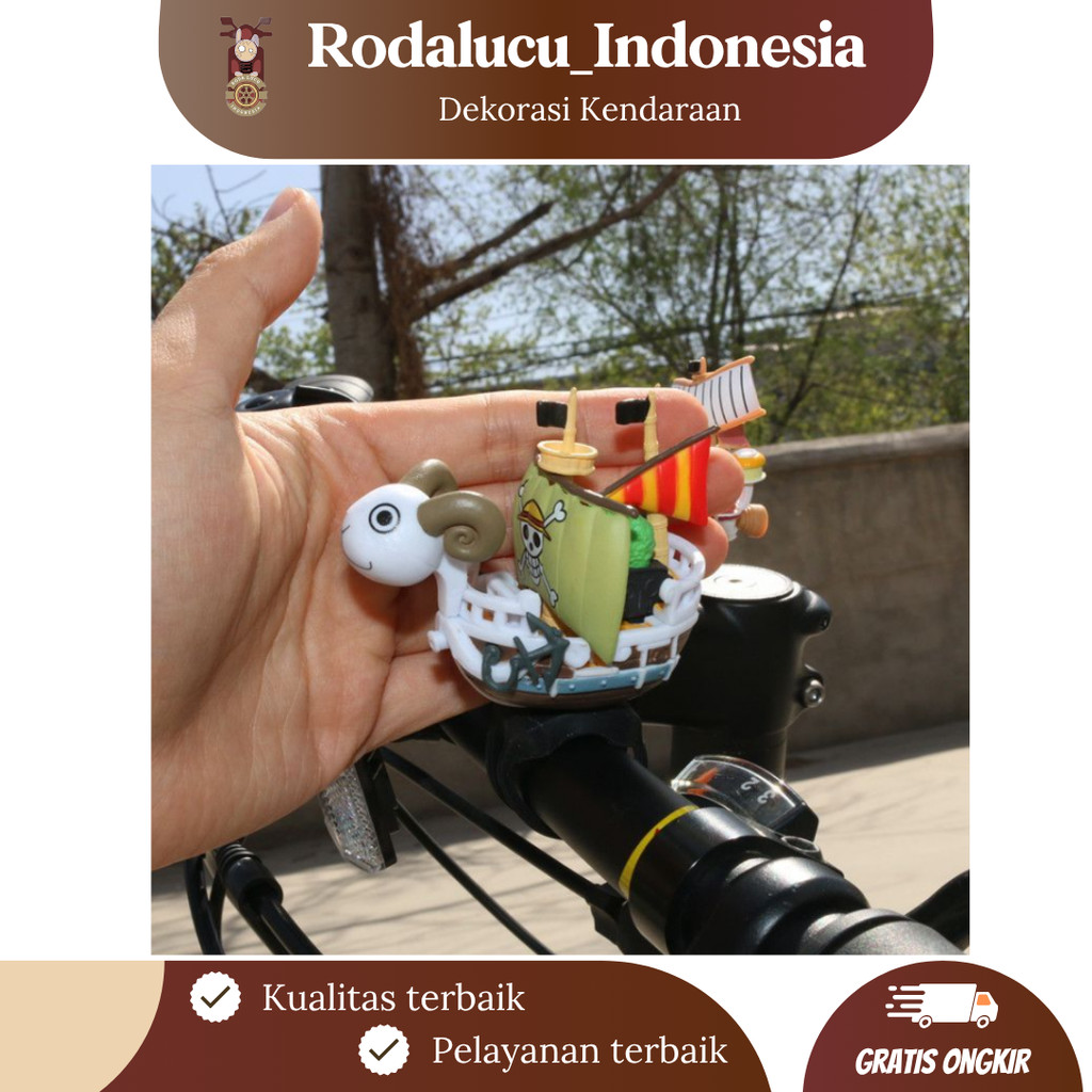 [RODALUCU] Dekorasi motor sepeda minifigure kapal One Piece - Hiasan motor lucu one piece luffy - mi