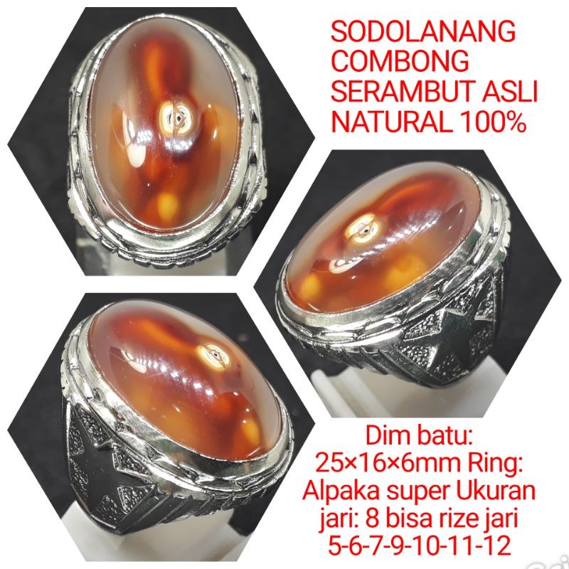 CINCIN BATU SODOLANANG COMBONG SERAMBUT ASLI NATURAL 100%
