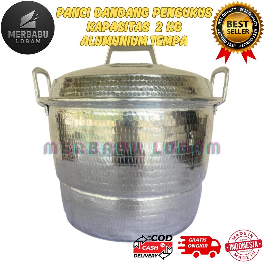 Dandang Panci Pengukus 2 - 2,5 kg Serbaguna Alumunium Tempa Tanpa Sambungan