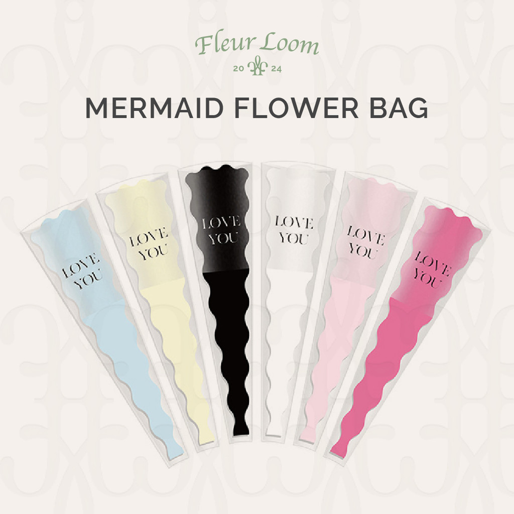 

Fleur Loom - (Lembaran) Mermaid Single Flower Bag / Kantong Plastik Bunga Satuan / Love Mermaid Series / Plastik Bungkus Bunga