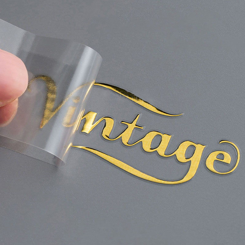 

Custom Crystal sticker UV transfer sticker metal sticker logo transparent trademark gift box hot stamping label