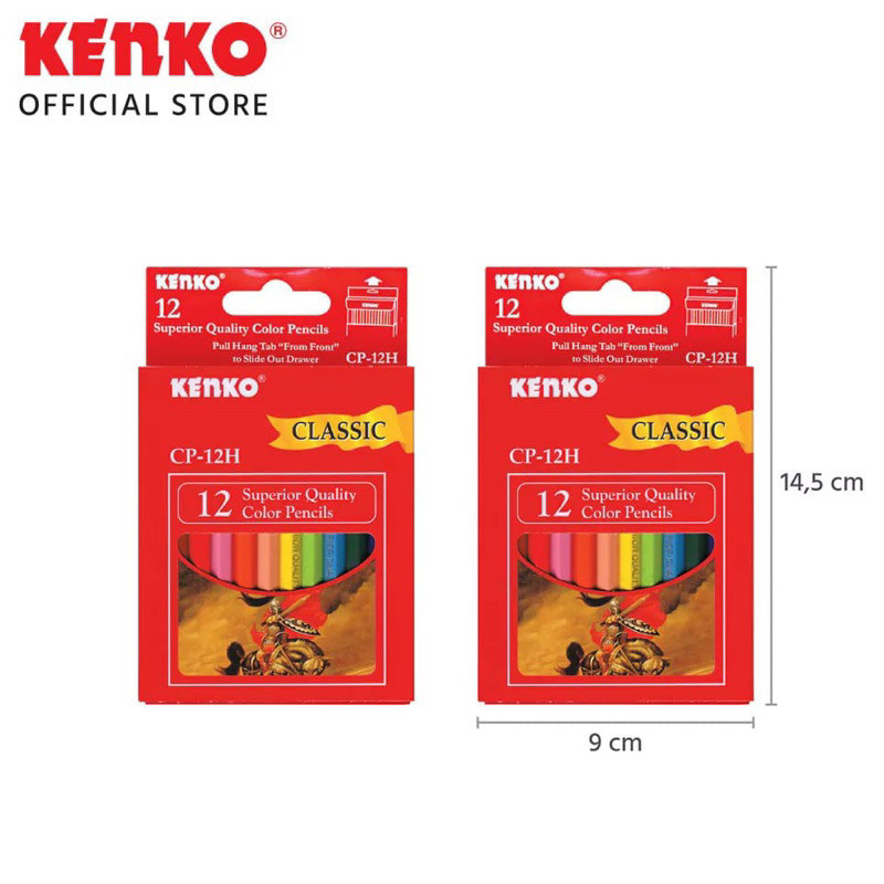 

Pensil 12 Warna Pendek Classic Kenko CP-12H/Pensil Warna/Colour Pencil
