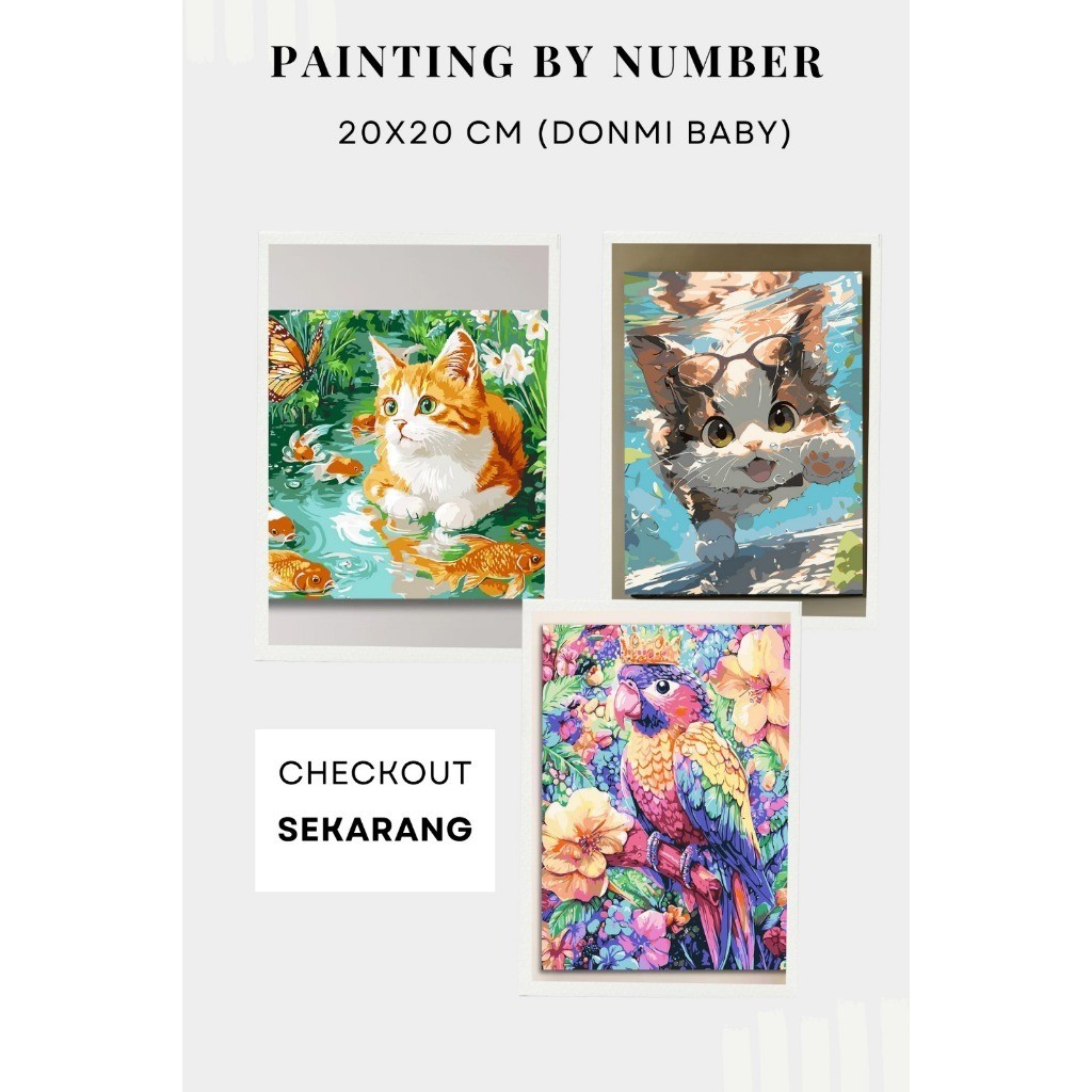 

DONMI Paint By Number 20x20cm Lukisan Kanvas DIY Digital Painting Kit With Kanvas