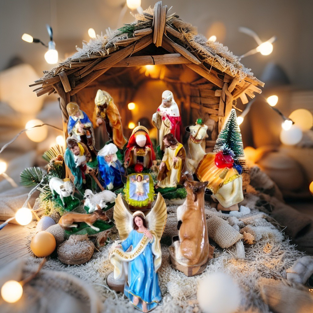 SET PATUNG NATAL 40 CM / HADIAH NATAL / NATIVITY SCANE / PATUNG TUHAN YESUS / PATUNG BUNDA MARIA /GE