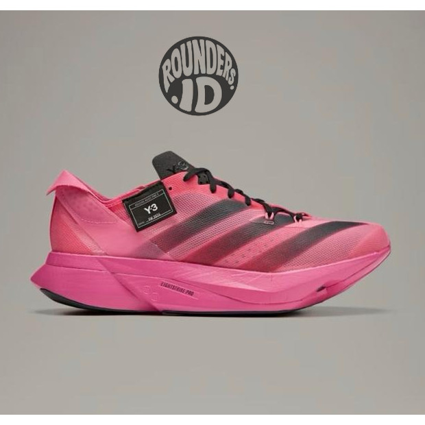 Sepatu Running Y-3 Adios Pro 3 Semi Solar Pink/Core Black / Sneakers Running