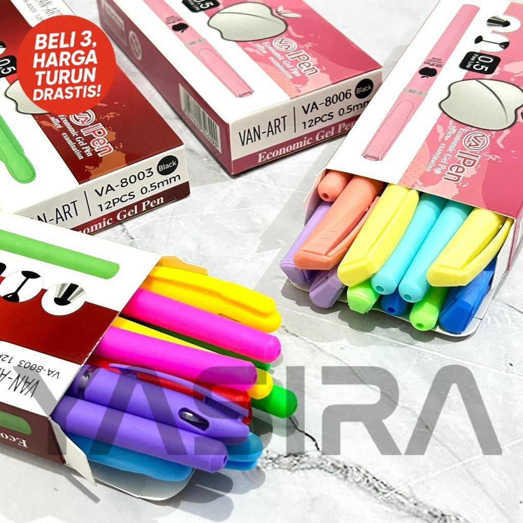 1 LUSIN 12 PCS Gel Pen Pulpen Ipen X 0.5mm