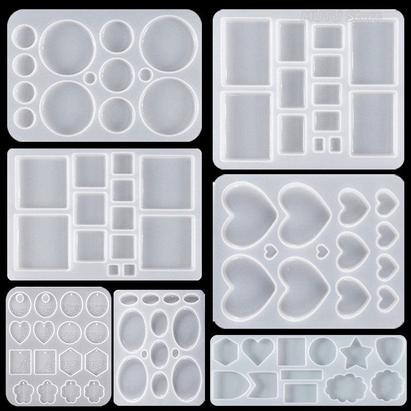 

Earring Pendant Silicone Mold DIY Epoxy Resin Mold Geometry Round Triangle Necklace Key Chain Pendant Jewelry Making Accessories