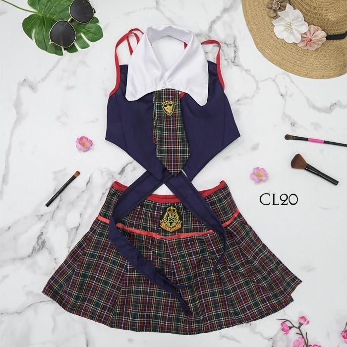 Kostum Seksi Lingerie Cosplay Sexy Student Uniform Seragam Wanita CL20