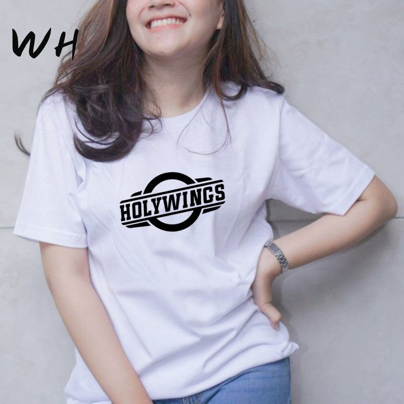 【WH KAOS】Atasan wanita elegan, kaos oblong wanita terbaru, kaos oblong wanita ukuran plus, cropped w