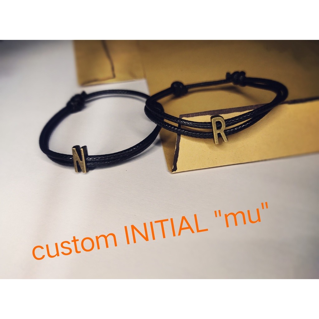 [AE] TERLARIS GELANG COUPLE MAGNET  INITIAL BRONZE SEPASANG ( 2PCS ) ft-3