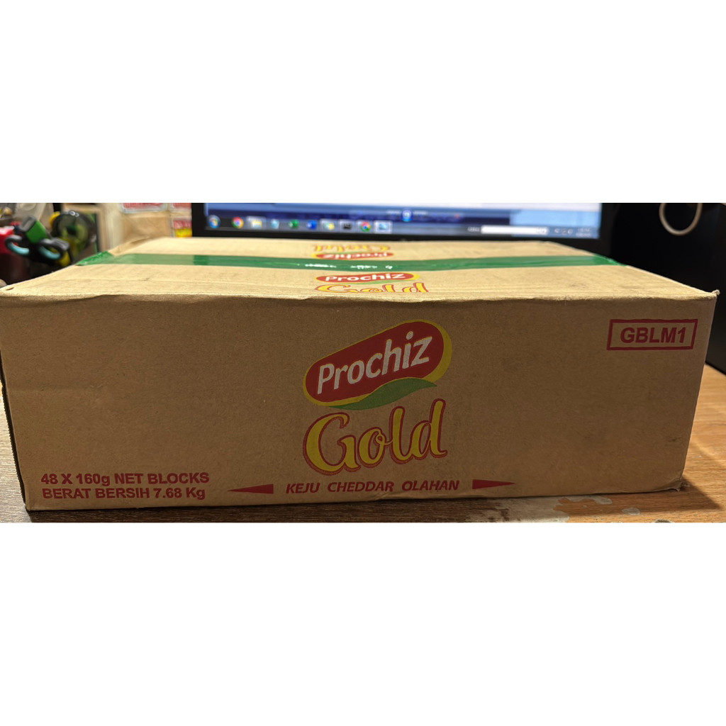 

Prochiz Gold Keju Cheddar Olahkan 7.68 Kg @48 x 160 gram / 1 dus