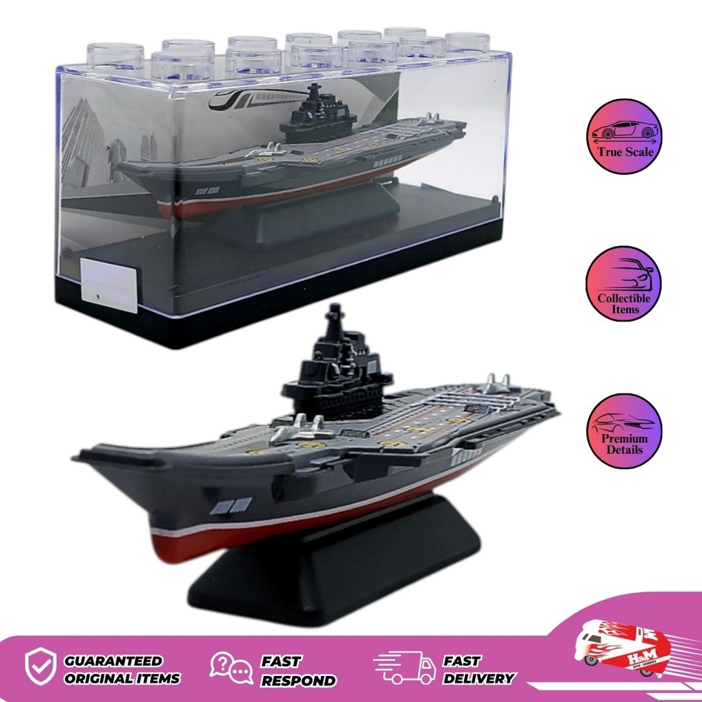Diecast Kapal Aircraft Carrier (3) - Mainan Kendaraan Kapal Perang - Kemasan Acrilic