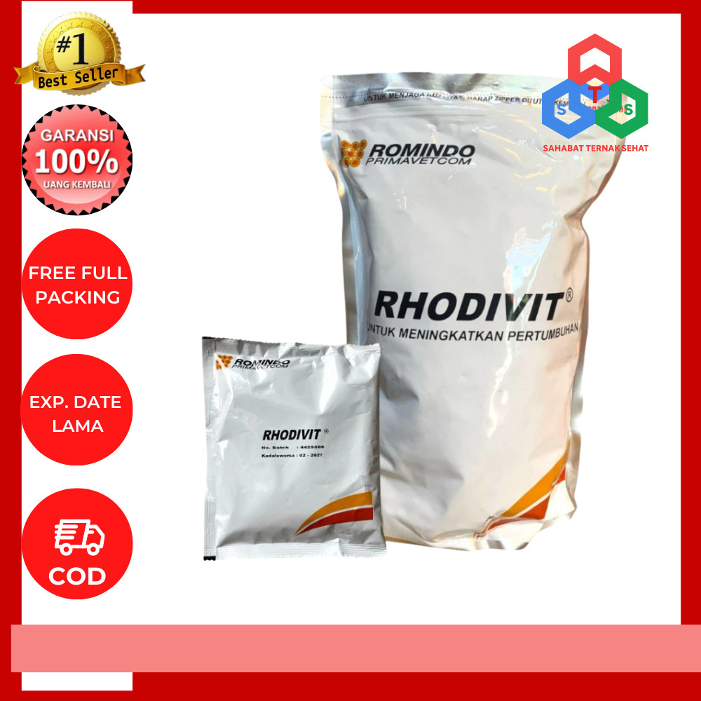 RHODIVIT 100 gram Vitamin Ayam - Meningkatkan Pertumbuhan Dan Produktivitas Ternak
