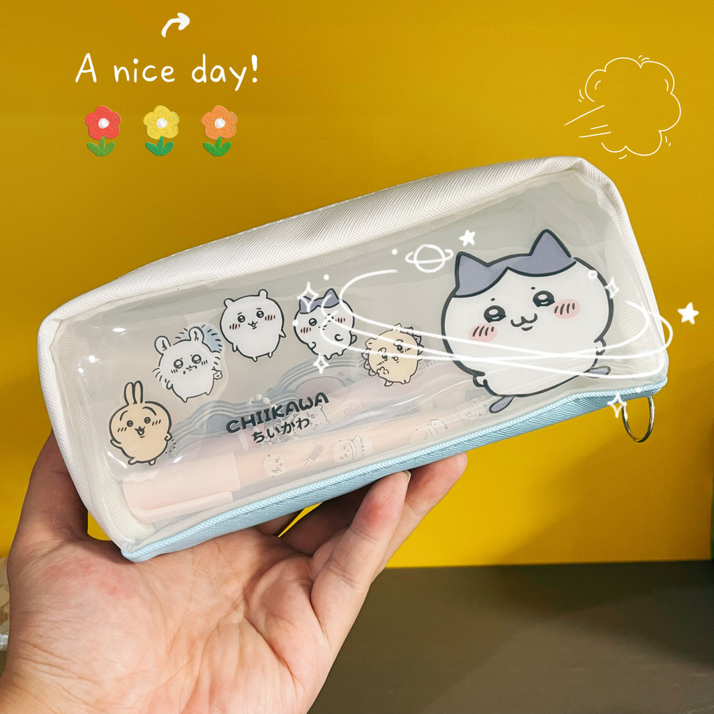 

Chiikawa My Little Pony Transparent Pen Bag Sanrio Hangyodon Cartoon Stationery Storage Bag Girls' Pencil Case Stationery Gift