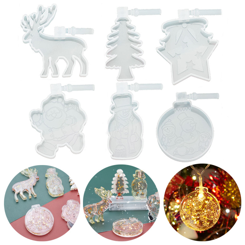 

DIY Silicone Mold Little Snowman Lighting Elk Pendant Decoration Pendant Hanging Resin Silicone Mold Mould