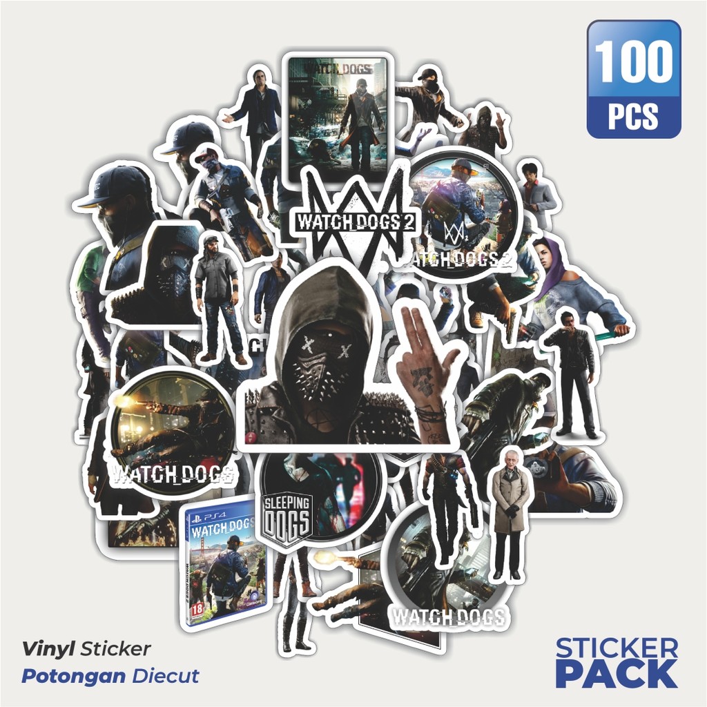 

Stiker Vinyl Stiker Game Series Watch Dog's Waterproof Aesthetic- Untuk Laptop, Motor, dan Helm - Paper Stationery Pack