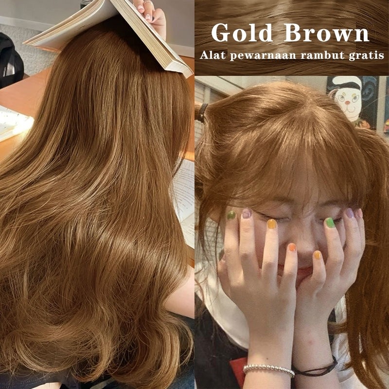 Cat Rambut Tanpa Bleacing Cat Rambut Pink Brown Pewarna Rambut Permanen Anti Luntur Ash Brown Hair C