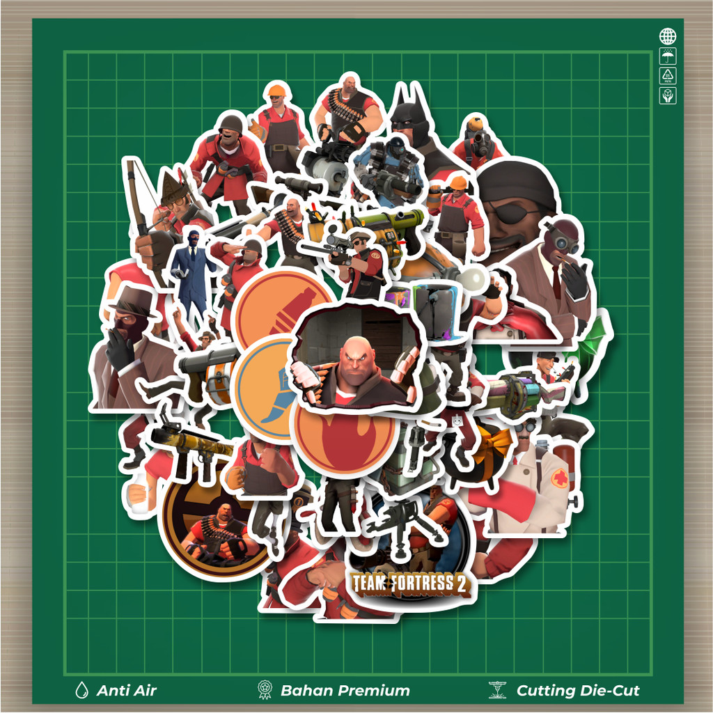 

HOT 50 PCS STIKER Stiker Game Series Team Fortres Character V5 Stiker Fashion Cars Decal Dingin Kartu Album Custom Vinyl Anti Air- Sticker Aesthetic Buku Journal Koper Casing HP Tablet Laptop Helm Motor Botol Minum