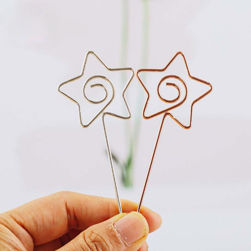 

5pcs DIY Craft Metal Wire Memo Clip Photo Holder Clay Cake Clamp Accessories Anti Rust Rod Name Card Stand Picture Display