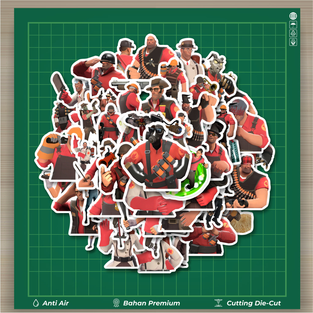 

HOT 50 PCS STIKER Stiker Game Series Team Fortres Character V9 Stiker Fashion Cars Decal Dingin Kartu Album Custom Vinyl Anti Air- Sticker Aesthetic Buku Journal Koper Casing HP Tablet Laptop Helm Motor Botol Minum