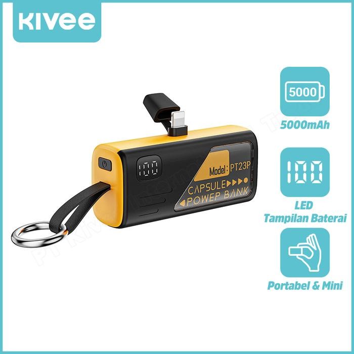 KIVEE Portable Charger 5000mAh Desain Compact Warna Kekinian Telepon Baterai Portable Charger Cepat 