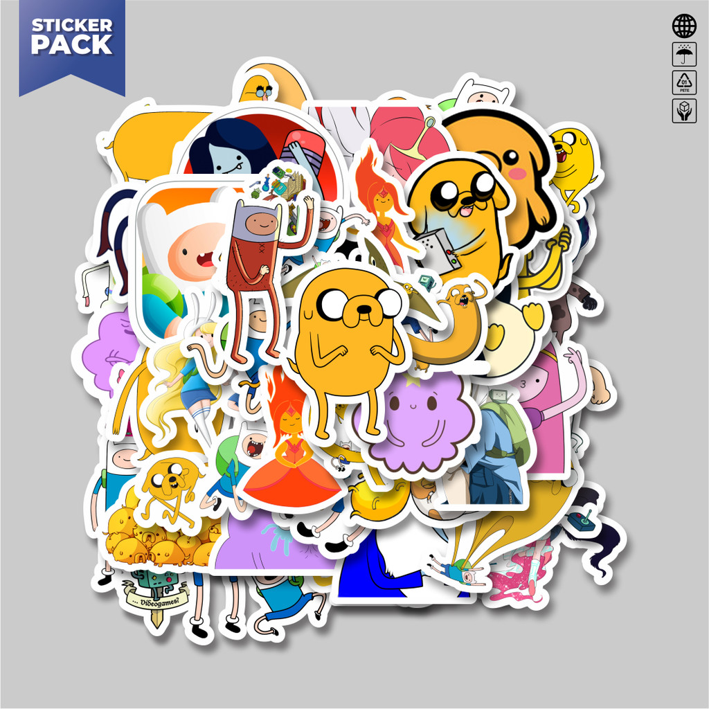

[100PCS]Stiker Pack Stiker Kartun Series Adventure Time Character Mix 3 Aesthetic Vinyl Anti Air Dekorasi Sticker Laptop Buku Journal Koper Helm Casing HP Gitar Helm Skateboard