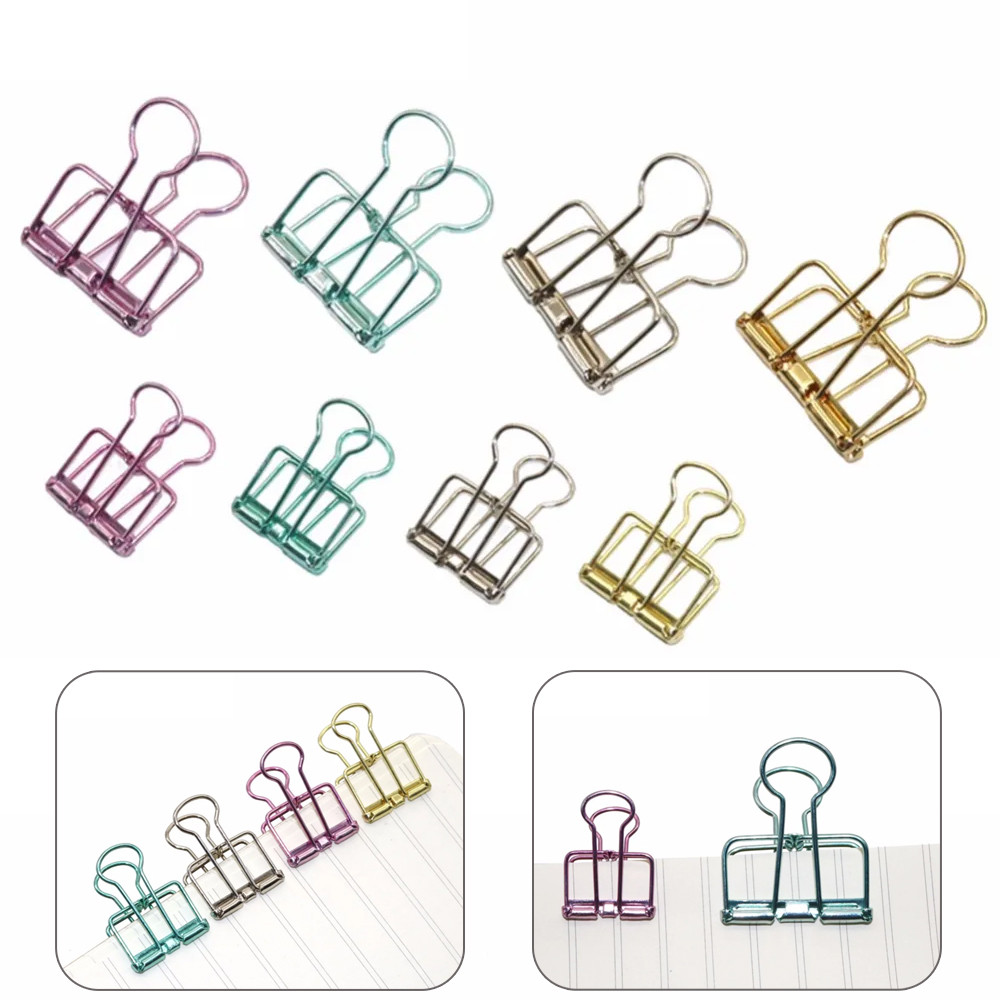 

12Pcs Metal Binder Clip 19mm 32mm Paper Holder Clips Office Student Notes Letter Document Test paper Clip Desk Organizer 4 Color