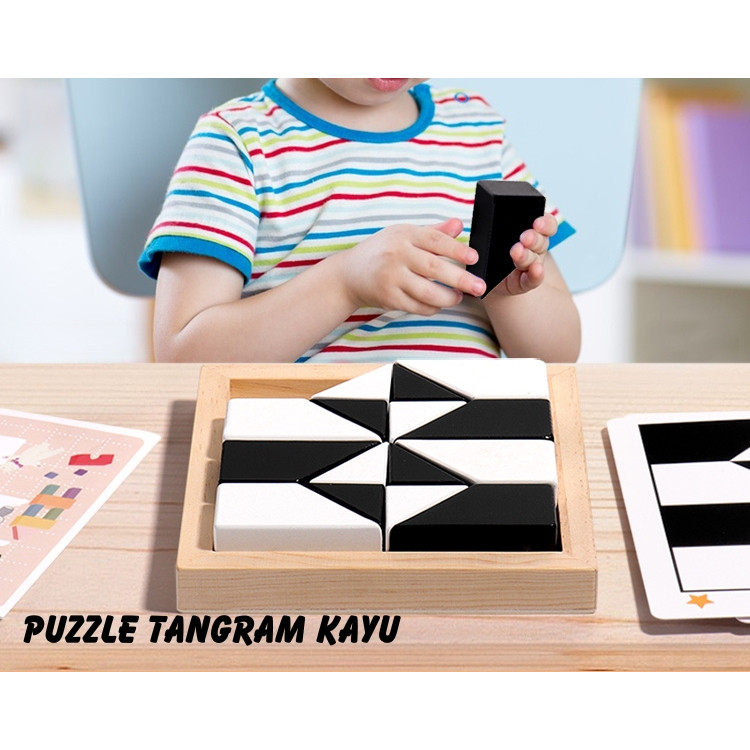 Puzzle Tangram Kayu / Wooden Square Puzzle / Mainan Edukasi Anak / Mainan Puzzle/Puzzle Lego