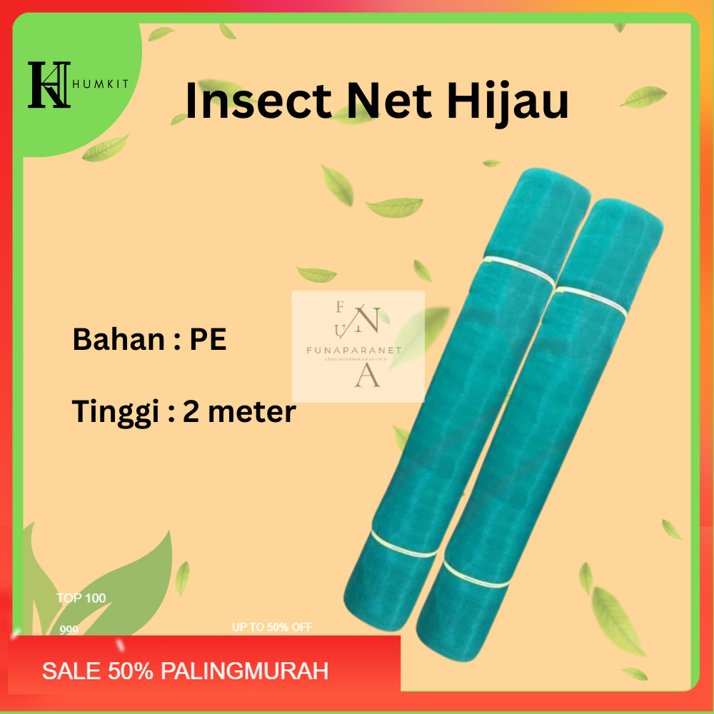 Jaring Waring Kasa Hijau Insect Net Anti Serangga Lebar 2 meter