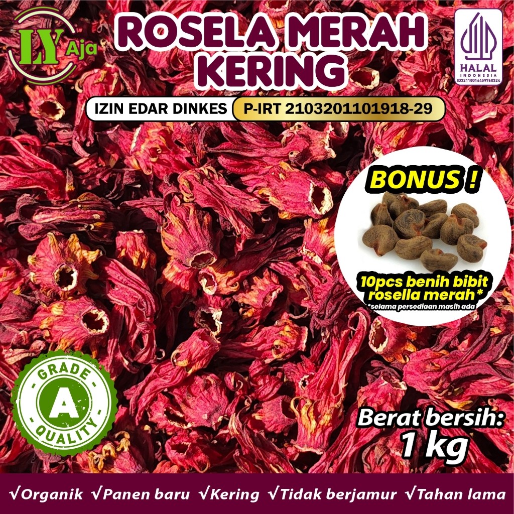 

Grosir Teh Bunga Rosella Merah 1 Kg 1Kg LY Aja Kering Grade A