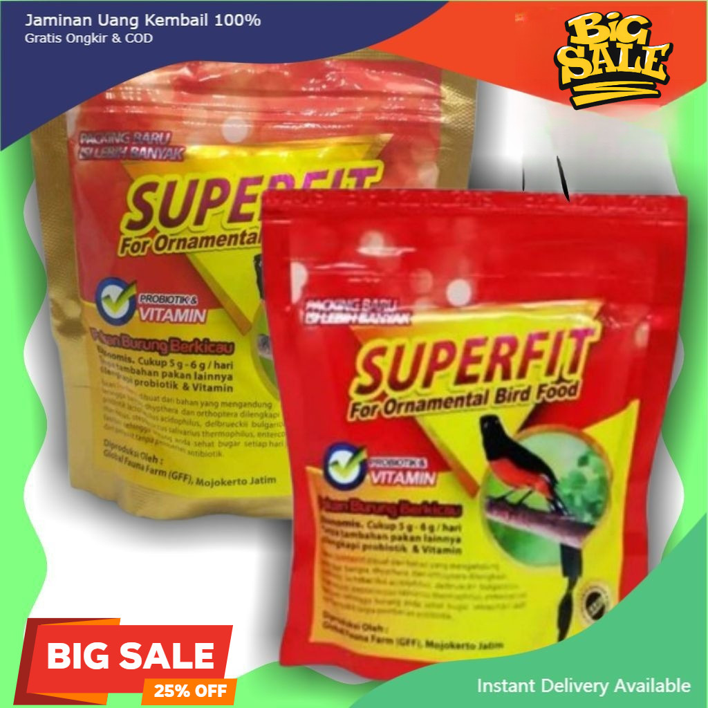 SUPERFIT GOLD PAKAN VOER LOMBA HARIAN SEMUA BURUNG VOER HIGH TINGGI PROTEIN UNTUK BURUNG MURAI KACER