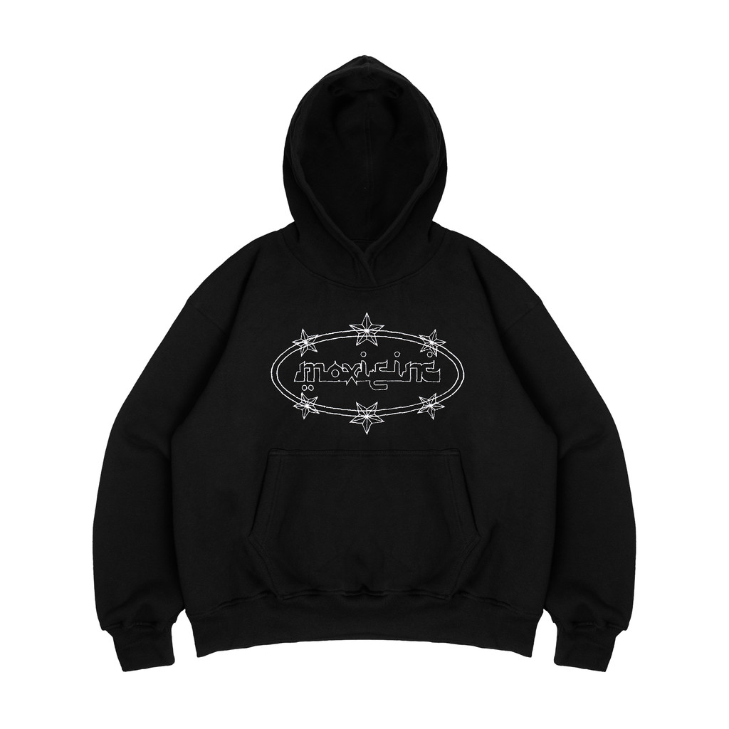 Moxie Hoodie Boxy Syncform Unisex Cotton Fleece 330GSM - Black