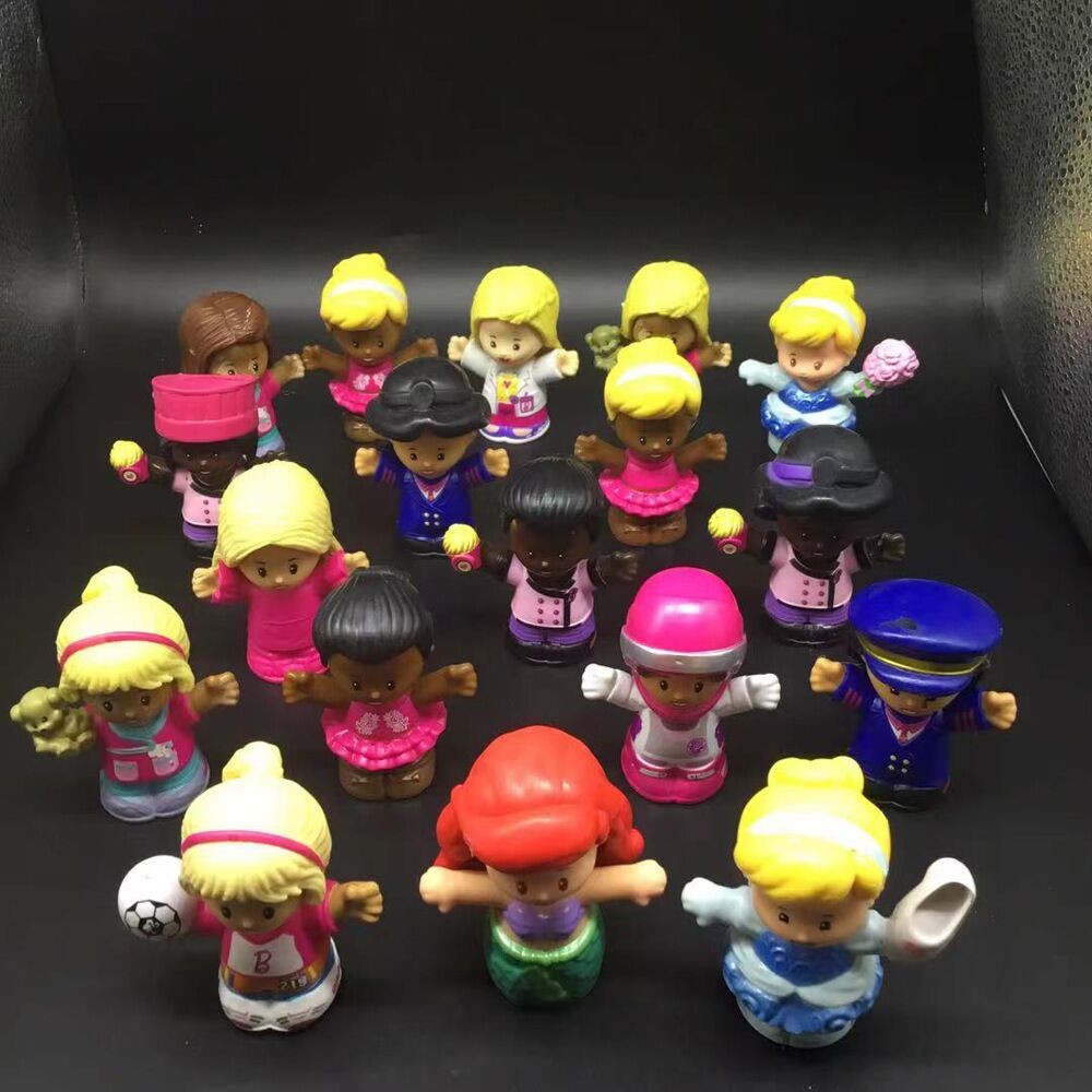 5pcs Princess doll Little People baby Girl Cartoon Figures model mermaid Snow White Cinderella Belle