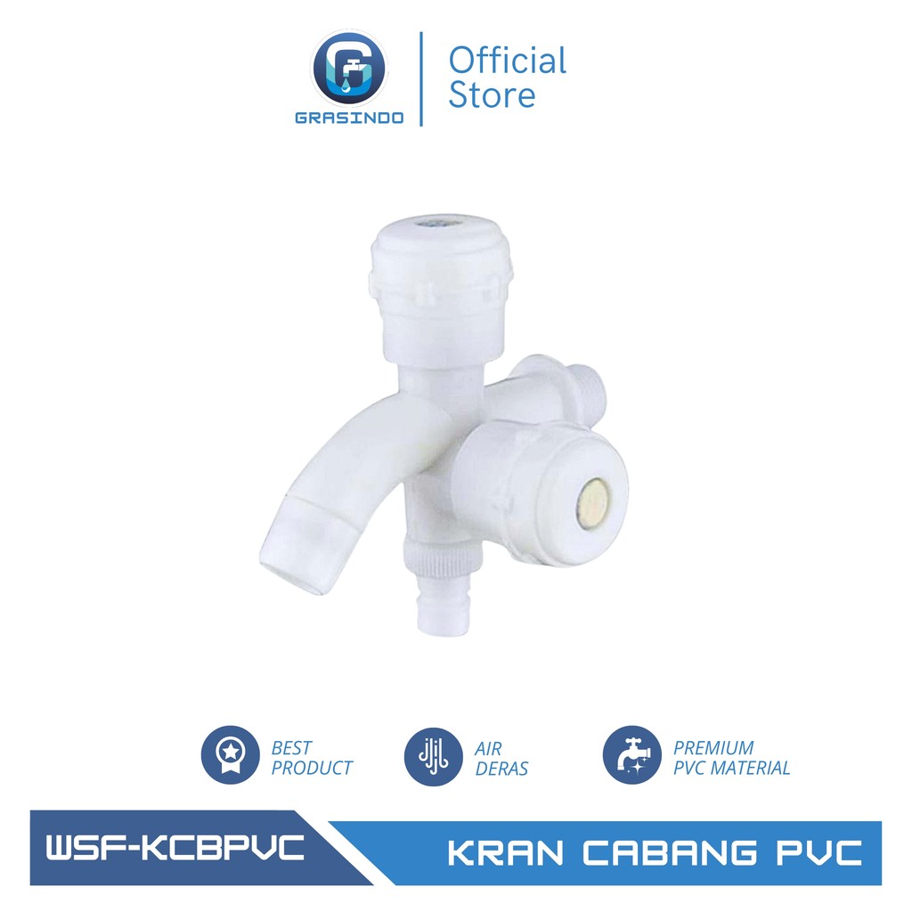 Kran Cabang PVC shower kamar mandi / Kran air Kran Tembok PVC Engkol - TERMURAH