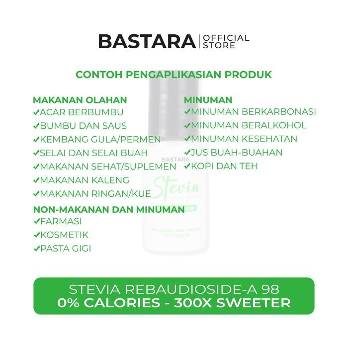 

Promo BASTARA Stevia Rebaudioside-A 98 Premium Natural Sweetener 7.5gr