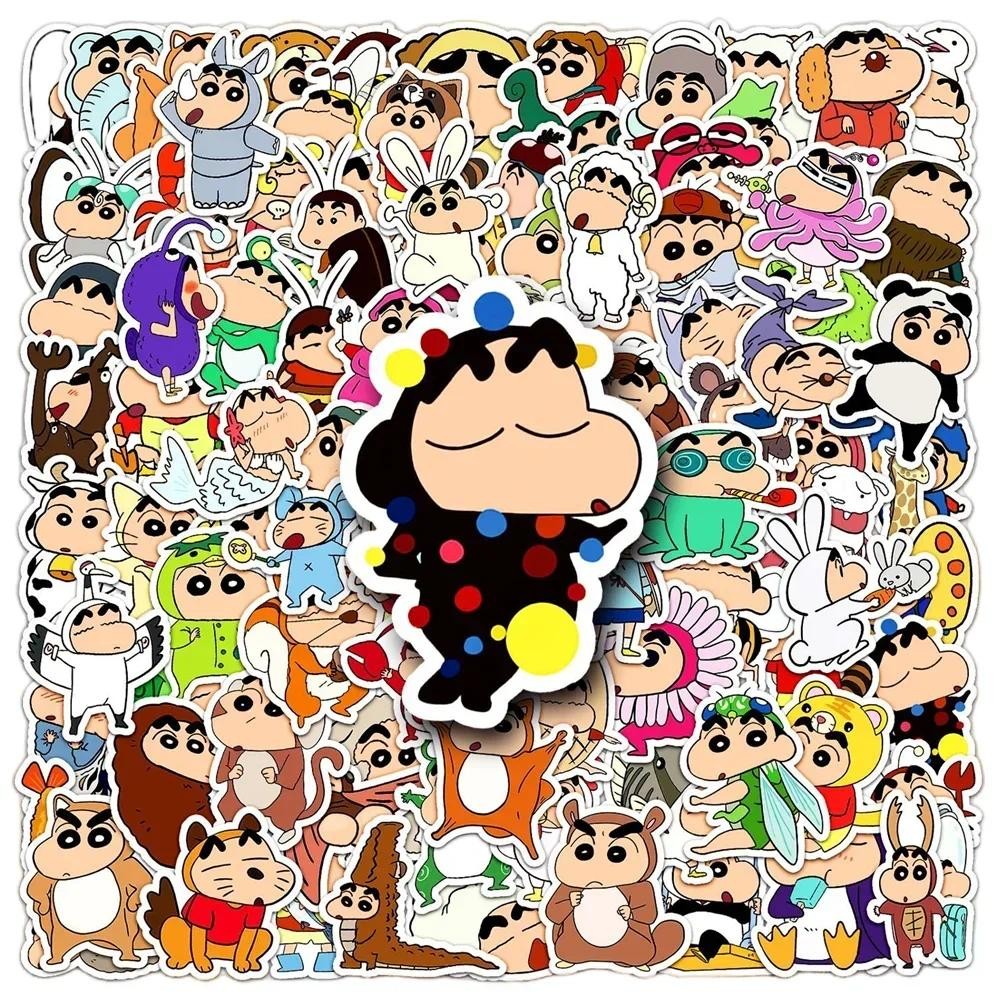 

50/100PCS Kawaii Anime Crayon Shin-chan Stickers Skateboard Suitcase Phone Laptop Waterproof Cute Stickers Cartoon Kids Toy