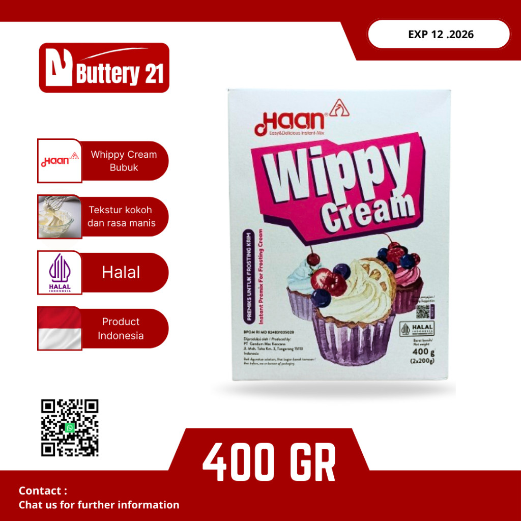 

HAAN WIPPY CREAM 400 GR / WHIPPING CREAM BUBUK INSTAN
