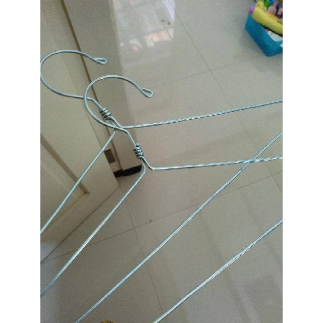 Hanger Celana Kawat Besar Ukuran 28 mm panjang 45-45cm Hanger Baju Kuat Tahan Karat 1 Lusin