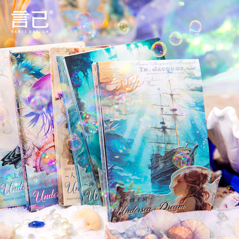 

30 pcs Underwater mermaid ins wind dream girl hand tent DIY base decorative paper scrapbook accessories