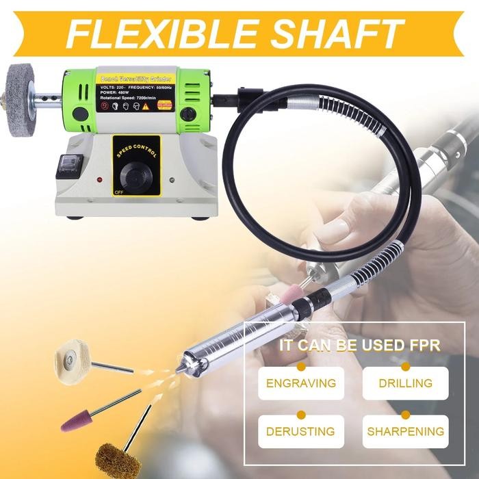 Bench Grinder Polishing Bor Tuner Die Grinder Listrik Mesin Gerinda Duduk Asah Poles BG-3109