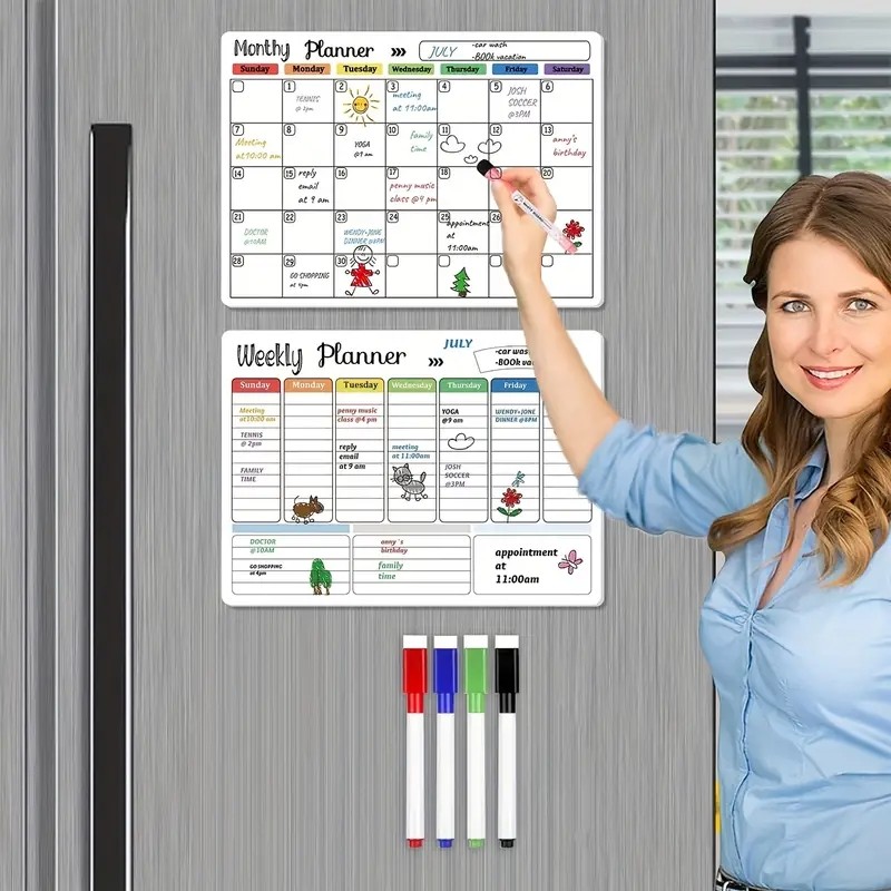 

Magnetic Monthly Weekly Planner Magnet Calendar Table Dry Fridge Whiteboard Board Blackboard Presentation Supplies Office School
