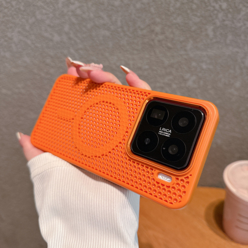 Honeycomb Grid Mesh Cooling Magnetic Case Untuk Xiaomi 15 Ultra 15 14 Pro 13 Poco X6 Pro 5G Redmi K8