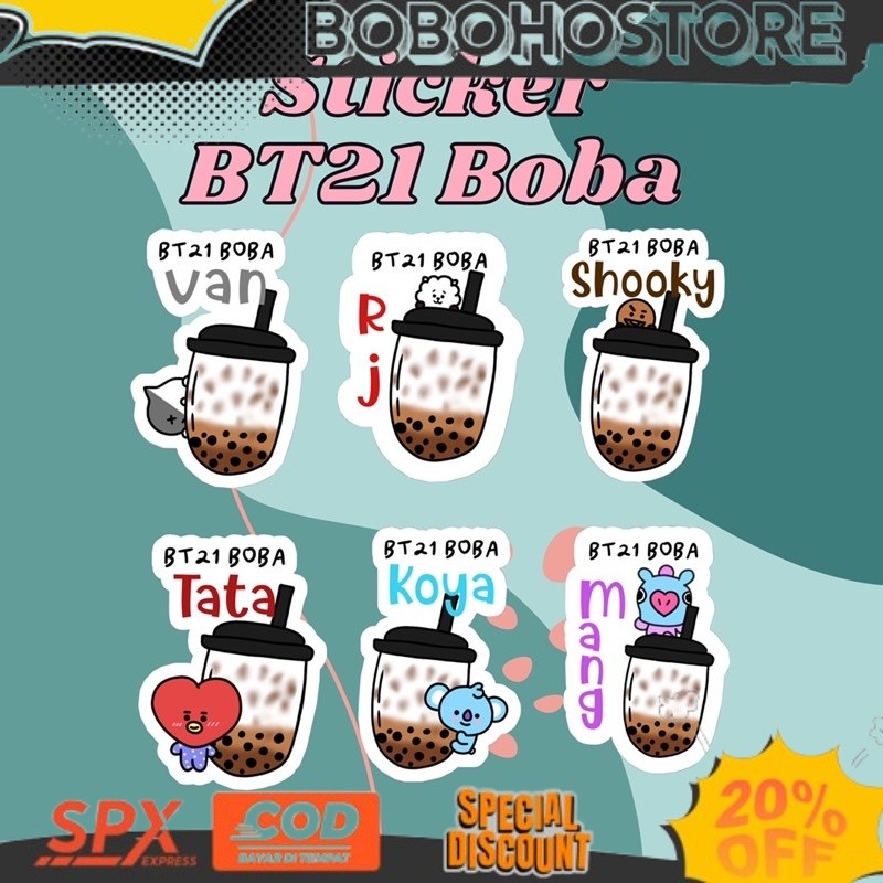 

ready Sticker karakter bts bt21 murah | sticker pack BT21 | sticker set bts meal fay